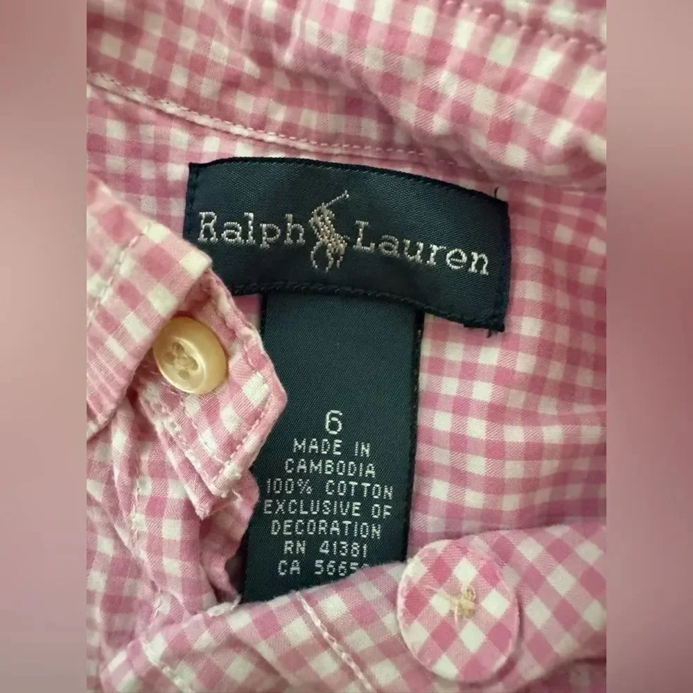 Ralph Lauren Pink Gingham Button-down Shirt